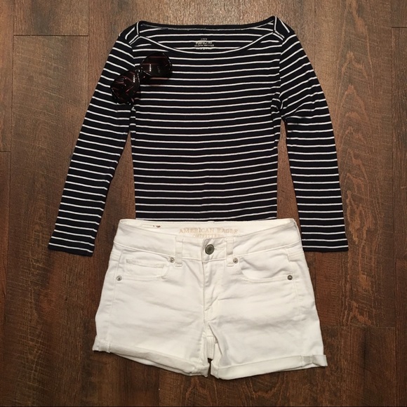 J. Crew Tops - J.Crew | Perfect Fit Navy/White Striped T//XS
